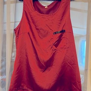 Burgundy satin dress top